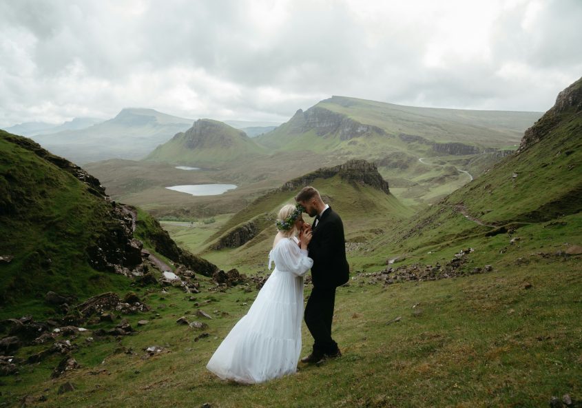 Brautpaar Braut Bräutigam Trauung Isle of Sky Schottland destination wedding