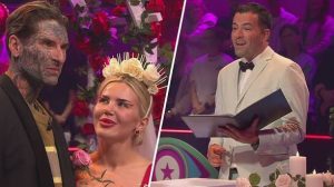 Trauredner Martin Fett verheiratet Kim und Nikola bei Promi Big Brother, Foto: joyn