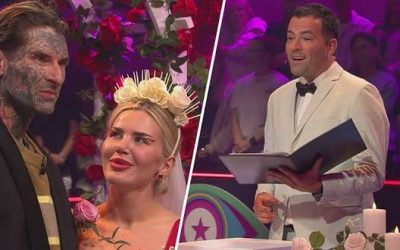 Trauredner Martin Fett verheiratet Kim und Nikola bei Promi Big Brother, Foto: joyn