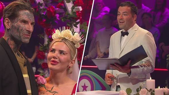 Trauredner Martin Fett verheiratet Kim und Nikola bei Promi Big Brother, Foto: joyn